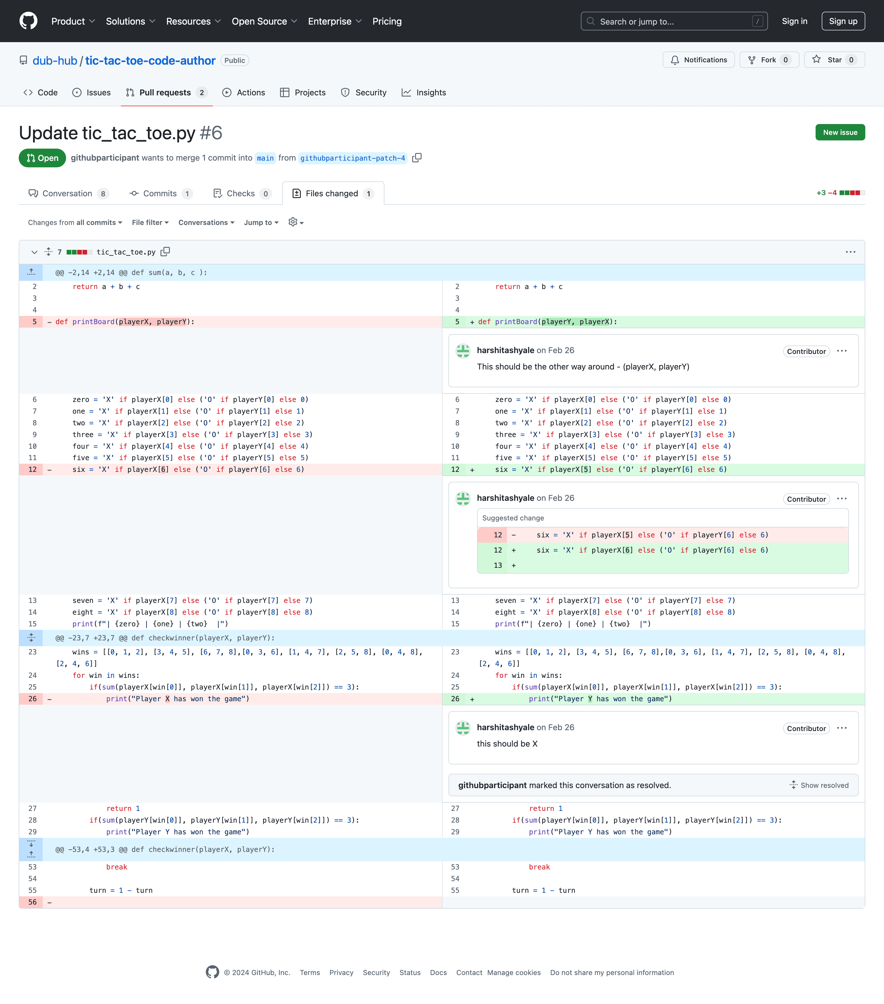 GitHub pull request study on desktop
